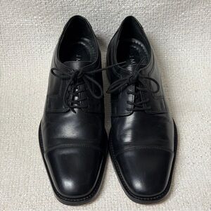 J. Murphy By Johnston & Murphy Men's  Black Leather Cap Toe Shoes Sz 8.5